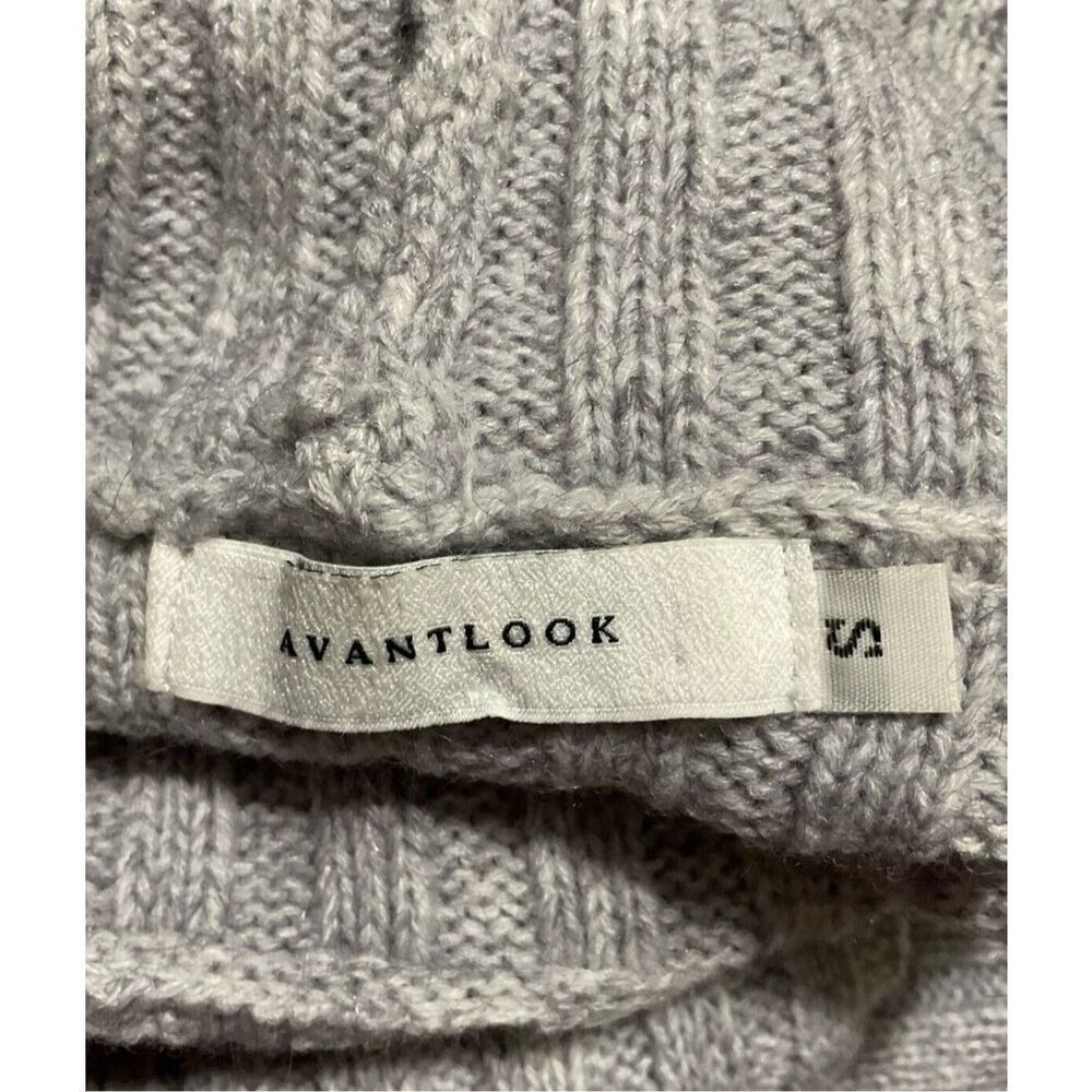 Avantlook Neiman Marcus Knit Sweater Dress Women's Small Cowl Neck Gray Neutral - Picture 8 of 8